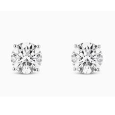 Lightbox 2ctw Lab Grown Diamond White Gold Solitaire Stud Earrings