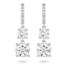 Lightbox 2ctw Round Brilliant Lab Grown Diamond Double Drop White Gold Earrings