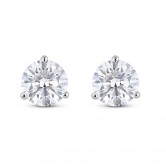 Lightbox 3ctw Lab Grown Diamond White Gold Solitaire Stud Earrings