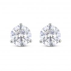Lightbox 4ctw Round Lab Grown Diamond White Gold Solitaire Stud Earrings