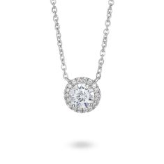 Lightbox 2ctw Lab Grown Diamond Halo White Gold Pendant Necklace