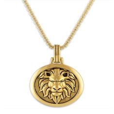 Lion Amulet Gold-Plated Necklace