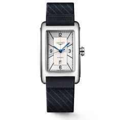 Longines DolceVita Silver Dial and Blue Leather Strap Watch | 27.7mmx43.8mm | L57574738