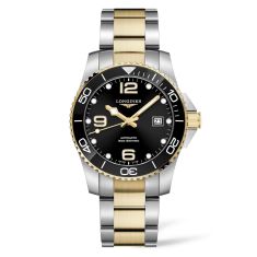 Men s Longines HydroConquest Two Tone Watch Grey Dial 41mm L37813787 REEDS Jewelers