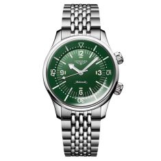 image of Longines Legend Diver Green Dial Stainless Steel Bracelet Watch 39mm - L37644066 with sku:20501151