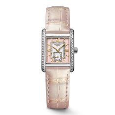 Longines Mini DolceVita Diamond Pink Dial Leather Strap Watch | 21.50x29.00mm | L52000992