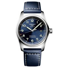 Longines Spirit Blue Dial and Blue Leather Strap Watch 40mm - L38104930