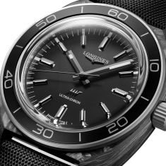 Longines Ultra-Chron Carbon Anthracite Dial Black Nylon Strap Watch 43mm - L28394522