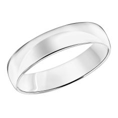 Low Dome Comfort Fit 10k White Gold Wedding Band | 5mm