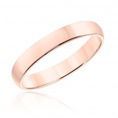 Low Dome Rose Gold 3mm Wedding Band