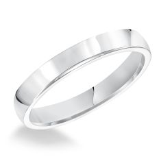 Super Low Dome 10k White Gold Wedding Band | 3mm