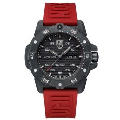 Luminox Master Carbon SEAL Automatic Black Dial Red Rubber Strap Military Dive Watch 45mm - XS3875