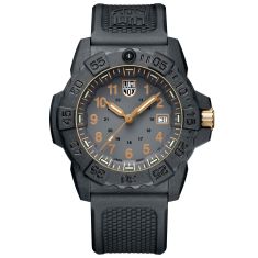 Luminox Navy SEAL 3500 Series Gold Grey Dial Black Rubber Strap Dive Watch | 45mm | XS.3508.GOLD