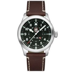 Luminox P-38 Lightning 9520 Series Black Dial Brown Leather Strap Pilot Watch | 42mm | XA.9521