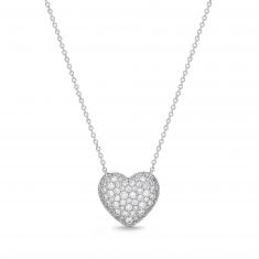 Mmoire Diamond Pav Heart Necklace 1/2ctw