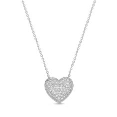 Mmoire Diamond Pav Heart Necklace 7/8ctw
