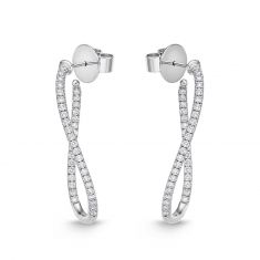 Mmoire Diamond Small Twist Hoop Earrings 7/8ctw