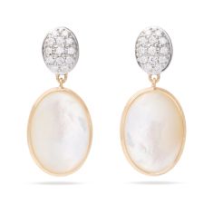 Marco Bicego 1/5ctw Diamond and Mother of Pearl Yellow Gold Drop Earrings | Siviglia Collection