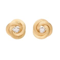 Marco Bicego 1/6ctw Diamond Knot Yellow Gold Stud Earrings | Jaipur Collection
