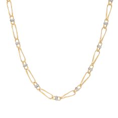 Marco Bicego 3/4ctw Diamond Twisted Link Yellow Gold Necklace | Marrakech Onde Collection