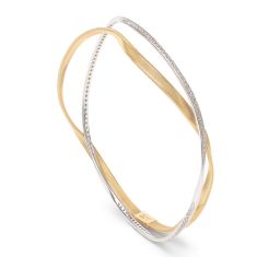 Marco Bicego 3/4ctw Diamond Yellow and White Gold Set of 2 Bangle Bracelets | Marrakech Collection