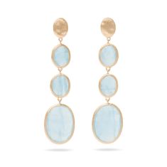 Marco Bicego Aquamarine and Bead Four Drop Yellow Gold Earrings | Siviglia Collection