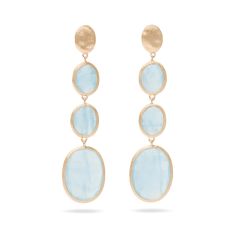 Marco Bicego Aquamarine and Bead Four Drop Yellow Gold Earrings | Siviglia Collection