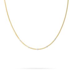 Marco Bicego Five Station 1/6ctw Diamond Yellow Gold Necklace | Masai Collection