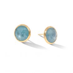 Marco Bicego Aquamarine Yellow Gold Large Stud Earrings | Jaipur Color Collection