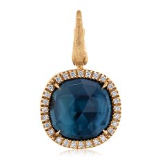 Marco Bicego London Blue Topaz and Diamond Yellow Gold Pendant | Jaipur Collection