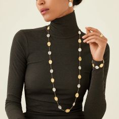 Marco Bicego Lunaria Mother of Pearl 18k Yellow Gold Long Necklace