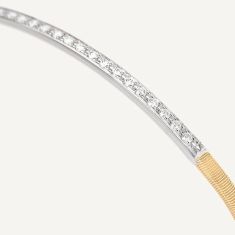 Marco Bicego Marrakech 1/5ctw Diamond Bar Yellow Gold Bangle Bracelet