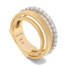Marco Bicego Masai 3/8ctw Diamond 4-Strand Coil Two-Tone Gold Ring