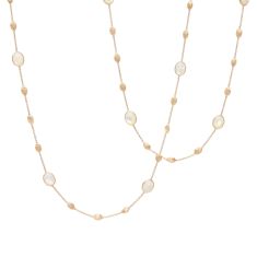 Marco Bicego Mother of Pearl and Bead Station Long Yellow Gold Necklace | Siviglia Collection