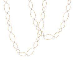 Marco Bicego Yellow Gold and 7/8ctw Diamond Flat Link Necklace - Marrakech Onde Collection