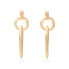 Marco Bicego Yellow Gold Polished and Engraved Link Drop Earrings - Jaipur Gold Collection
