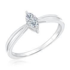 Marquise Shaped Composite Diamond Promise Ring 1/6ctw
