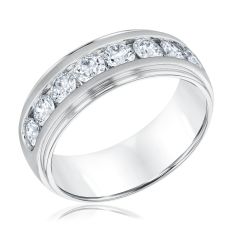 Men's 2ctw Lab Grown Diamond 14k White Gold Wedding Band
