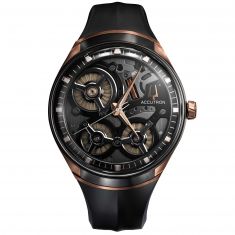 Men's Accutron Electrostatic Spaceview DNA Rose Gold-Tone Accents Watch 2ES8A002