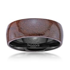 Men's Black Zirconium 8mm Bubinga Wood Band