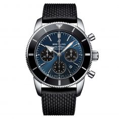 Breitling Superocean Heritage B01 Chronograph 44 Blackeye Blue Dial Black Rubber Strap Watch AB0162121C1S1