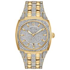 Men's Bulova Crystal Gold-Tone Stainless Steel Bracelet Watch | 40mm | 98B323
