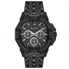Men's Bulova Crystal Octava Black Ion-Plated Stainless Steel Watch | 41.5mm | 98C134