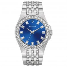 Men's Bulova Crystal Phantom Blue Dial and Stainless Steel Bracelet | 42mm | Watch 96A254