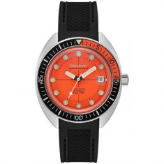 Men's Bulova Devil Diver Oceanographer Black Rubber Strap Watch | 41mm | 96B350