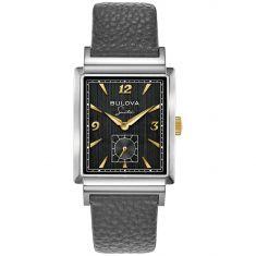 Men's Bulova Frank Sinatra 'My Way' Grey Leather Strap Watch | 29.5mm | 98A261