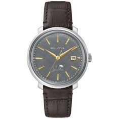 Men's Bulova Frank Sinatra 'The Best Is Yet To Come' Brown Leather Strap Watch | 40mm | 96B345