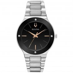 Men's Bulova Futuro Millennia Black Dial Stainless Steel Watch | 43mm | 96E117