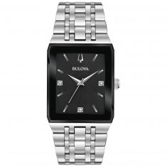 Men's Bulova Futuro Quadra Rectangular Case Stainless Steel Watch | 30 x 45mm | 96D145