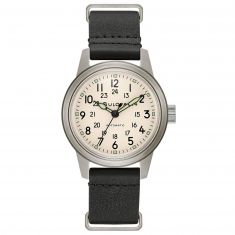Men's Bulova Military Hack Automatic Black Leather NATO Strap Watch | 38mm | 96A246